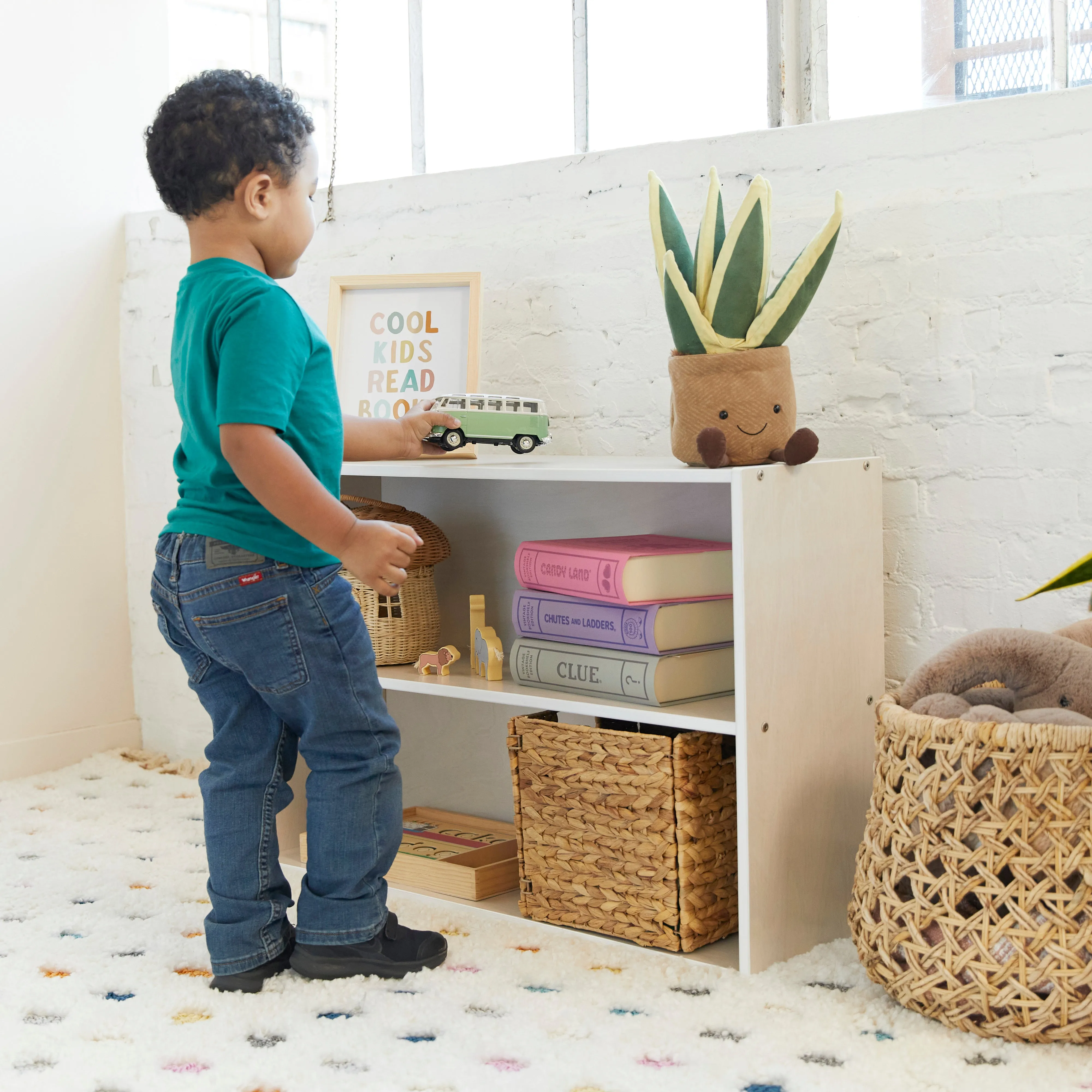 Streamline 2-Shelf Storage Cabinet with Back, 24in High