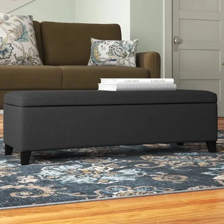 Sydney 2 Seater Fabric Storage Ottoman Bench Sette Pouffe Puffy for Foot Rest