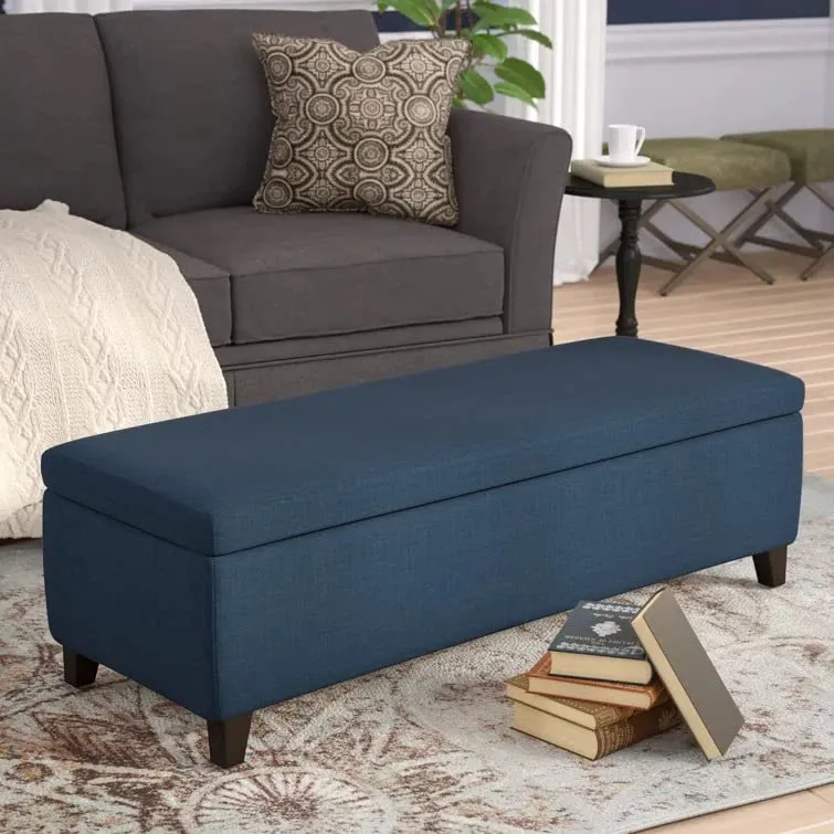 Sydney 2 Seater Fabric Storage Ottoman Bench Sette Pouffe Puffy for Foot Rest