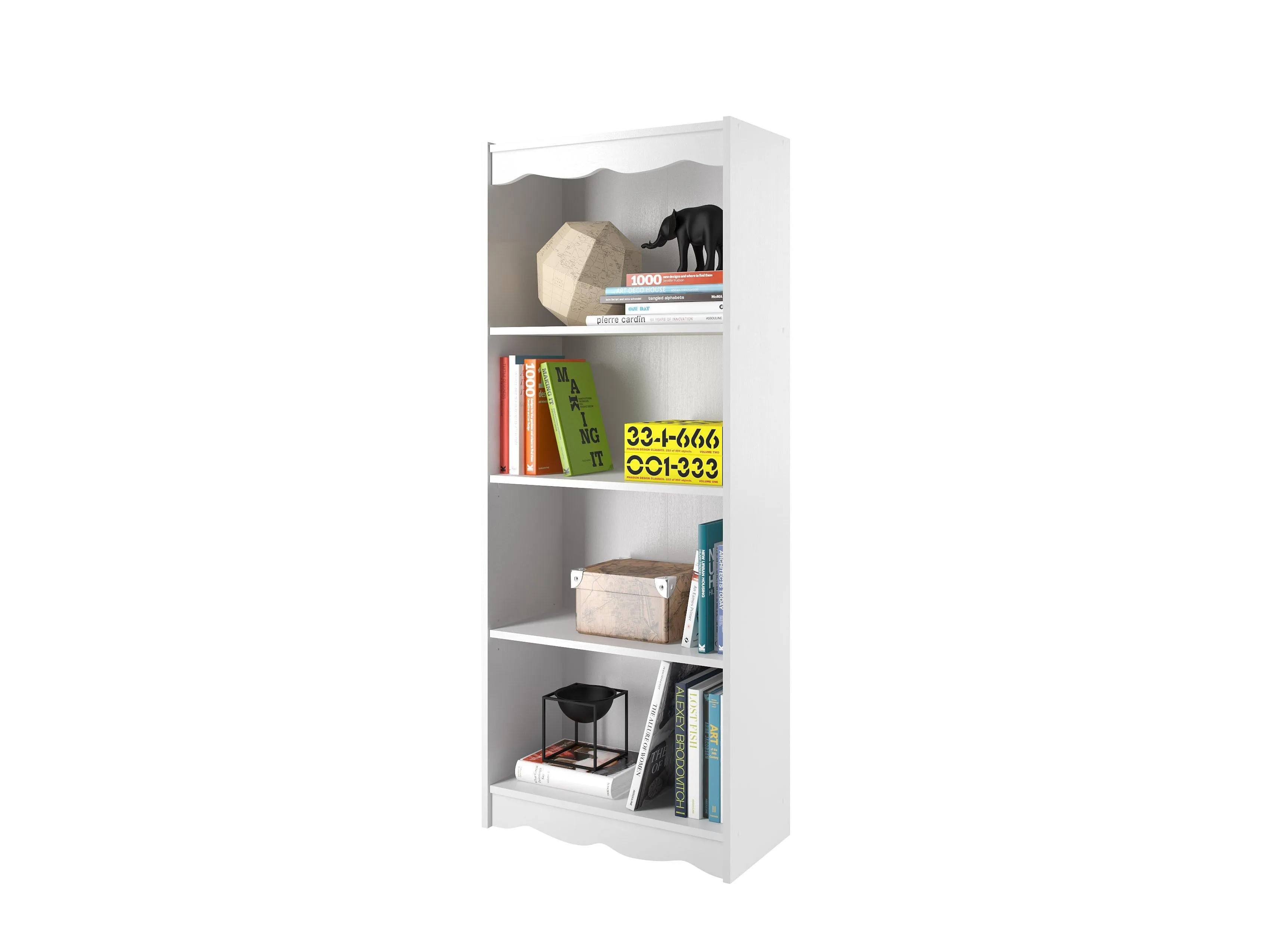 Tall Bookcase in White, 60"