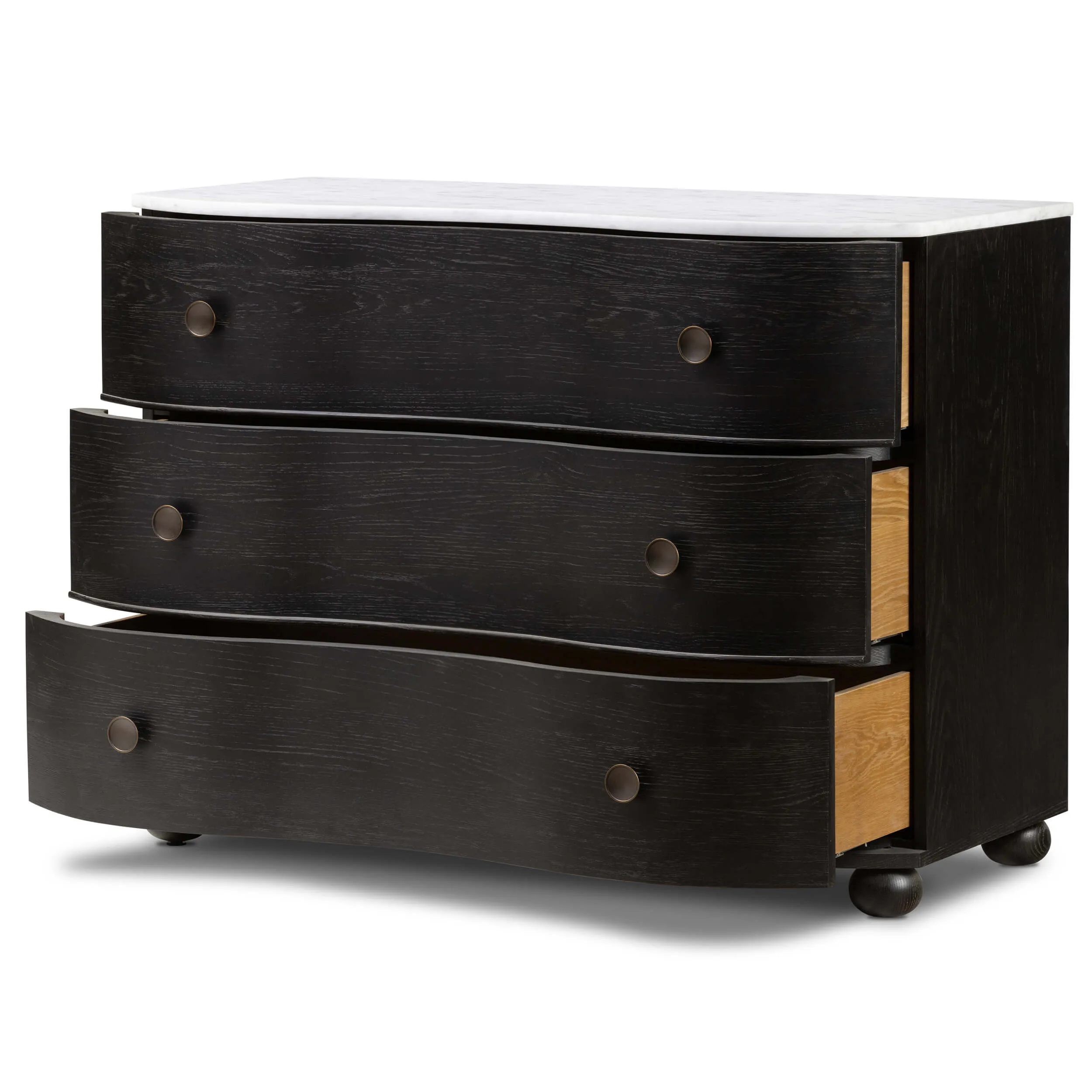 Tiago Marble Chest, Distressed Black