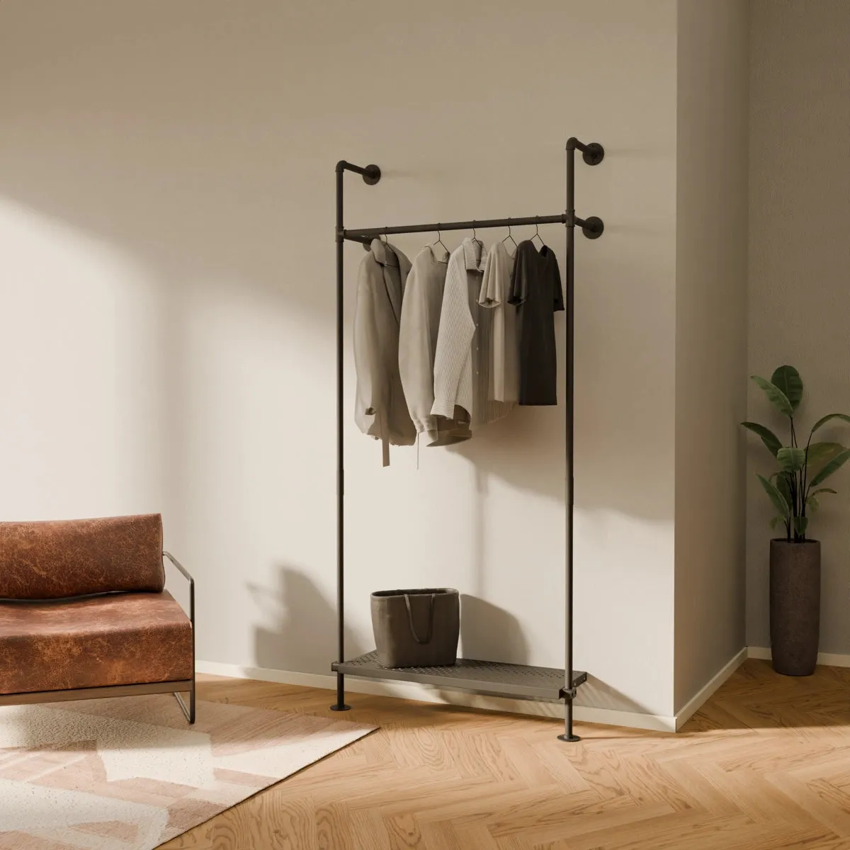 TILDA METAL – Coat rack with metal shelf | clothes rack with metal shelf