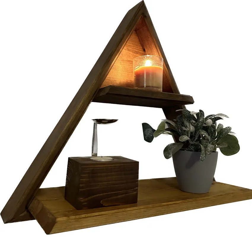 Triangle shaped shelf unit, space saving