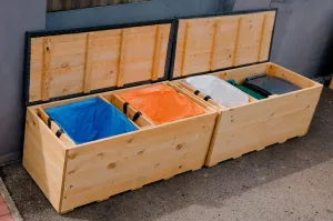 Two Recycling Storage Benches with EPDM rubber lids