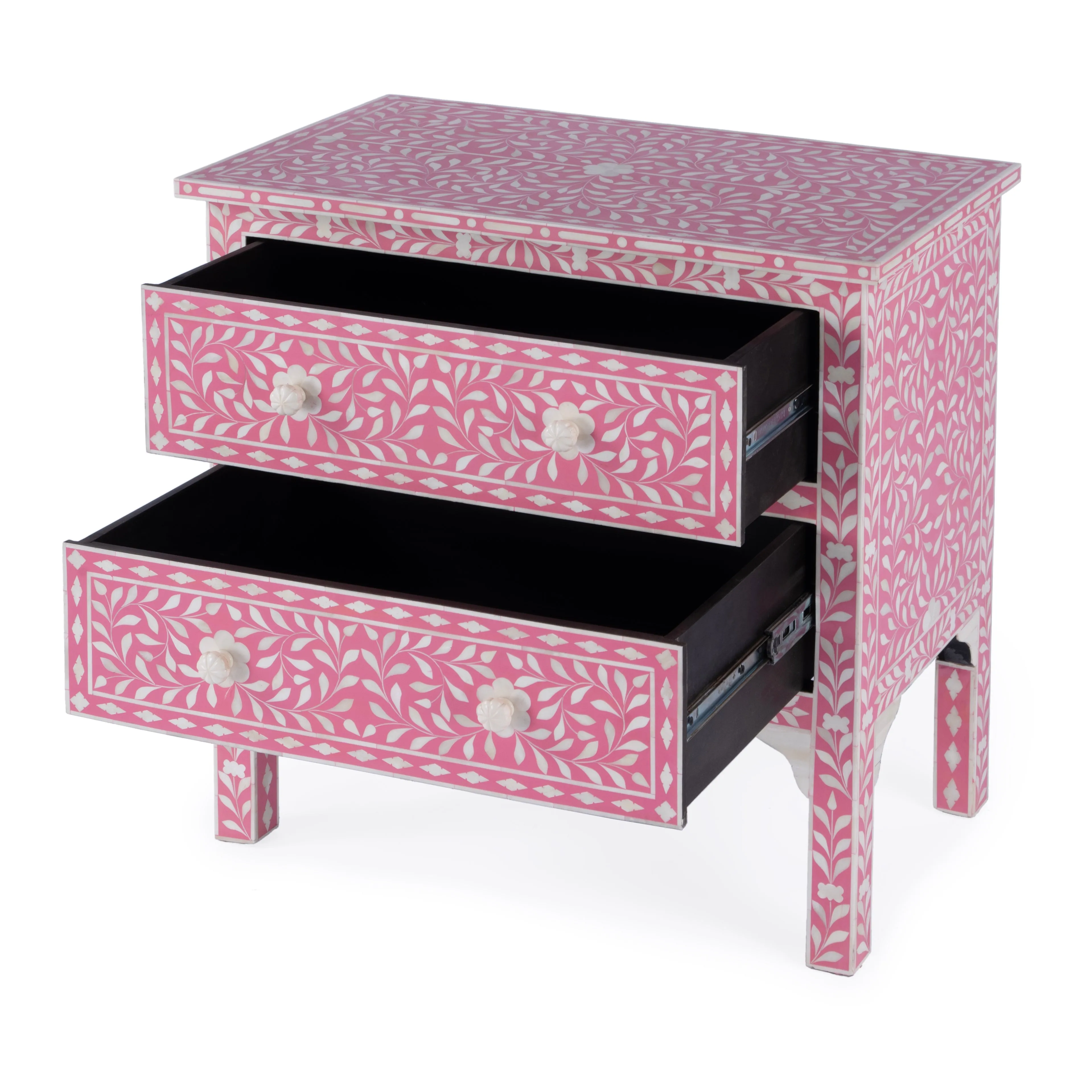 Vivienne Pink Bone Inlay Accent Chest in Pink  3224070