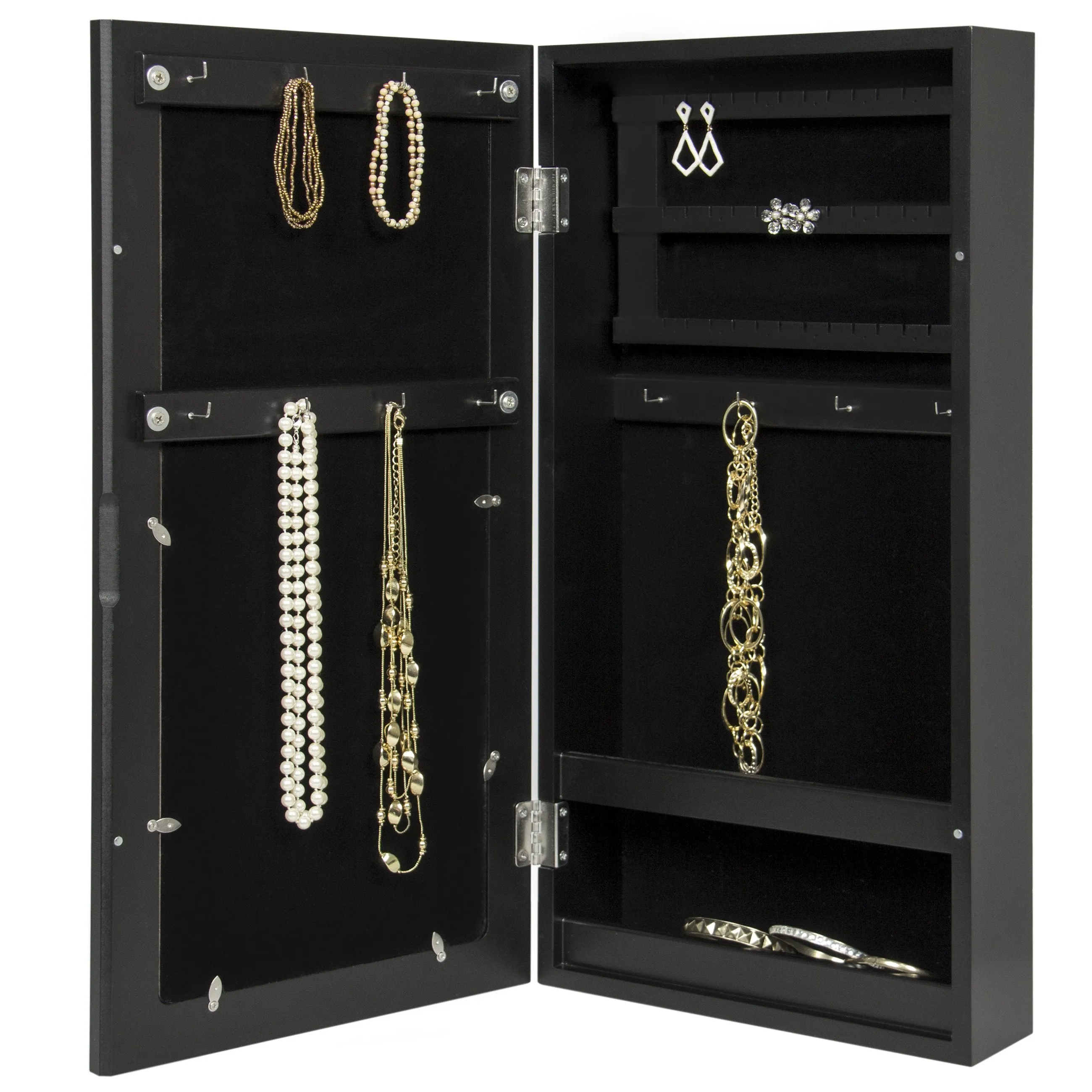 Wall Mount Jewelry Armoire Cabinet w/ 4 Picture Frames